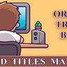 Thread Titles Manager